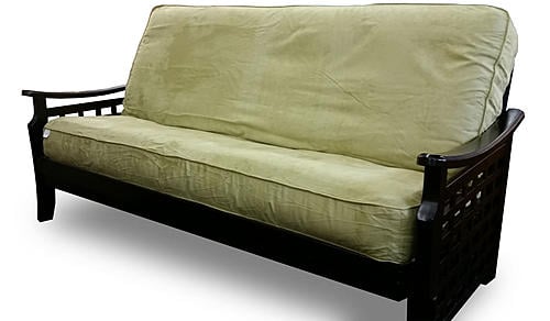 Suede Green Futon Cover Full w/Piping (54