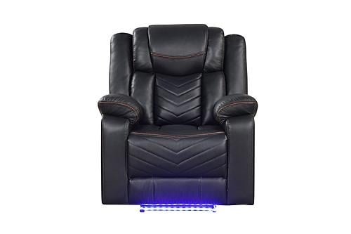 Challenger Black Faux Leather Reclining Chair by Galaxy Furniture