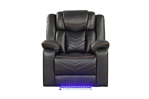 Challenger Gray Faux Leather Reclining Chair by Galaxy Furniture