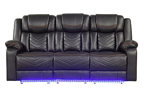 Challenger Gray Faux Leather Reclining Sofa by Galaxy Furniture