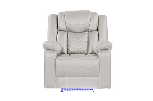 Challenger Ice Faux Leather Reclining Chair by Galaxy Furniture
