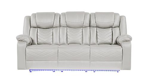 Challenger Ice Faux Leather Reclining Sofa by Galaxy Furniture