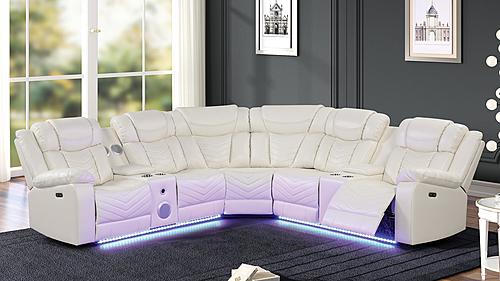 Challenger Ice Sectional Sofa w/LED by Galaxy Furniture