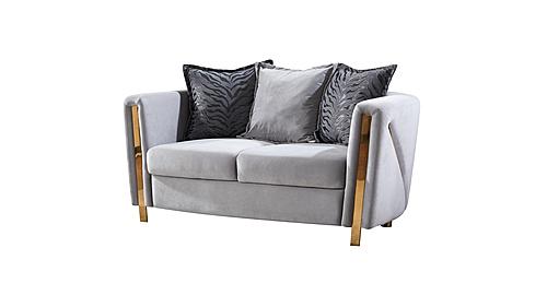 Chanelle Gray Thick Velvet Fabric Upholstered Loveseat by Galaxy Furniture