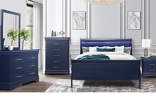 Charlie Blue Bedroom Set by Global Furniture