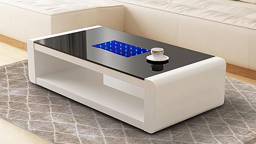 Chelsea White Coffee Table w/Built in LED by Galaxy Furniture