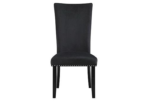 D03 Black Velvet Dining Chairs (Set of 2) by Global Furniture