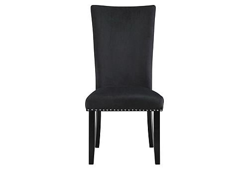 D03 Black Velvet Dining Chair by Global Furniture