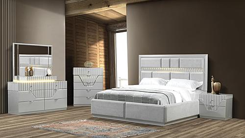 Da Vinci PG16 White Bedroom Set by Galaxy Furniture