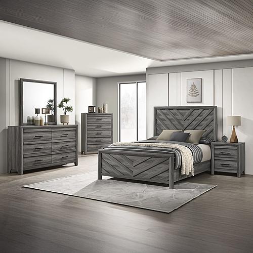 Denver Gray Wood Bedroom Set by Galaxy Furniture