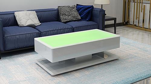 Emma White Coffee Table w/LED by Galaxy Furniture