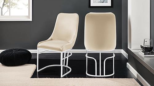 Emrald Velvet Fabric Dining Chairs w/Stainless Steel Legs (Set of 2) by Galaxy Furniture