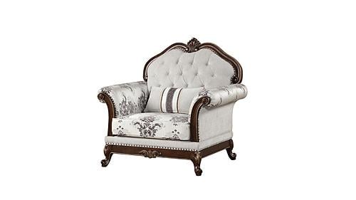 Gloria White Button Tufted Upholstered Chair by Galaxy Furniture
