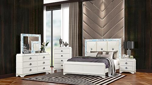 Laguna White Wood Bedroom Set by Galaxy Furniture