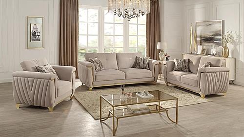 Leena Beige Sofa, Loveseat & Chair by Galaxy Furniture