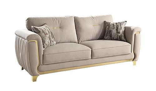 Leena Beige Upholstery Sofa by Galaxy Furniture