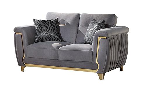 Leena Gray Upholstery Loveseat by Galaxy Furniture