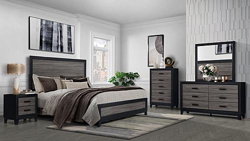 Lisbon Grey & Black Bedroom Set by Global Furniture