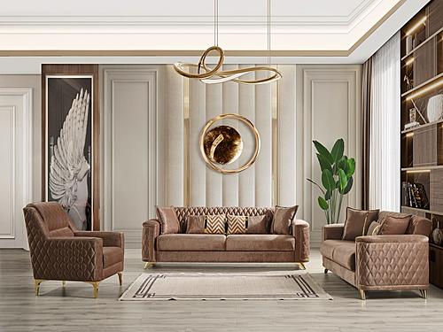 Luna Copper Velvet Sofa, Loveseat & Chair by Galaxy Furniture
