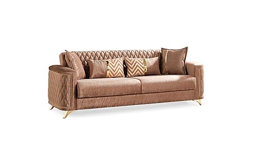Luna Copper Thick Velvet Fabric Upholstered Sofa by Galaxy Furniture