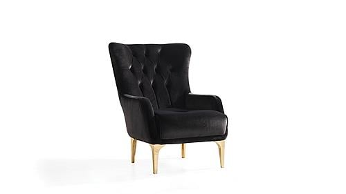 Lust Black Polyester Fabric Upholstery Chair by Galaxy Furniture