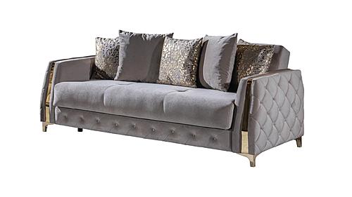 Lust Taupe Polyester Fabric Upholstery Sofa by Galaxy Furniture