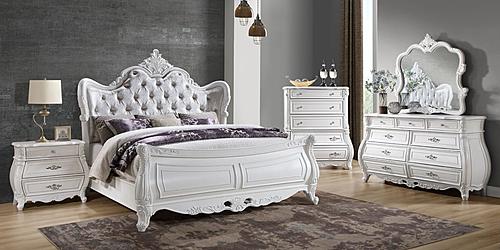Opulence Pearl White Wood Bedroom Set by Galaxy Furniture