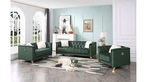 Green sofas online & loveseats