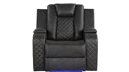 Benz Gray Faux Leather Chair by Galaxy Furniture
