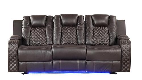 Benz Brown Faux Leather Sofa by Galaxy Furniture