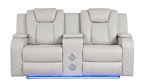 Benz Ice Faux Leather Loveseat by Galaxy Furniture