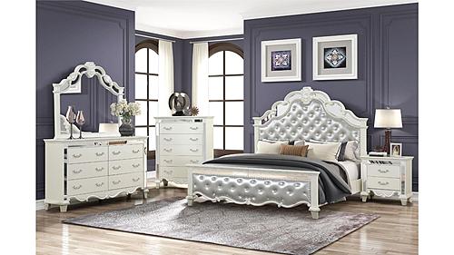 Milan Milky White Bedroom Set by Galaxy Furniture