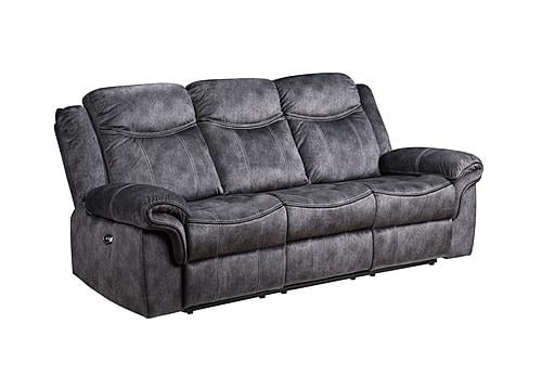 U2200 Domino Granite Power Reclining Sofa & Power Console Reclining Loveseat w/Power Switch, Power Recliner by Global Furniture