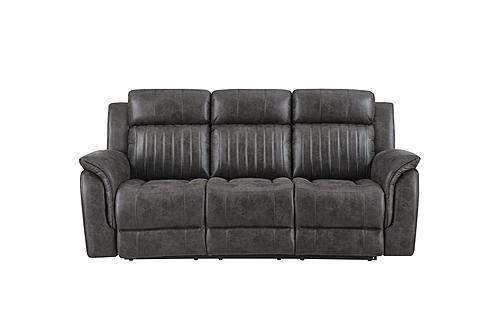 U8517 Grey Reclining Sofa & Console Reclining Loveseat by Global Furniture