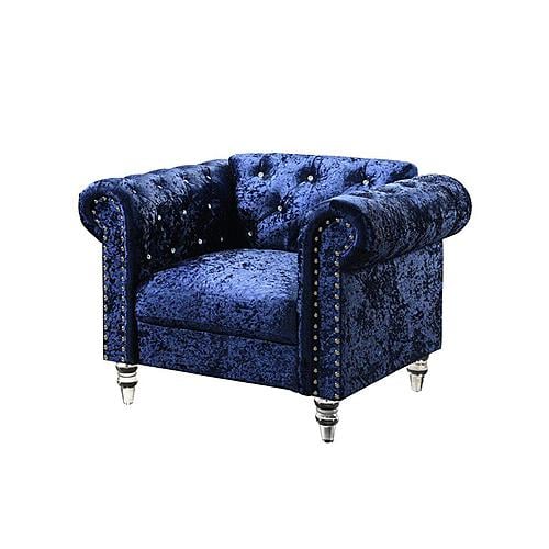 [Floor Sample] U9550 Crushed Blue Velvet Chair by Global Furniture