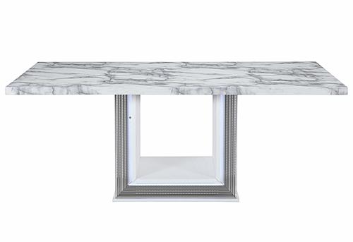 Ylime White Marble Dining Table by Global Furniture