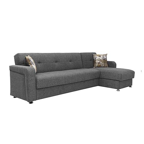 Harmony Gray Sectional Sofa Sleeper by Casamode