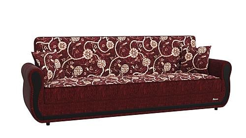 Havana Burgundy Chenille Fabric Sofa by Casamode