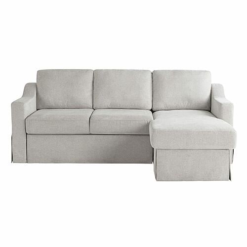 Serta&reg; Harvard Convertible Sofa with Reversible Chaise in Linen by Lifestyle