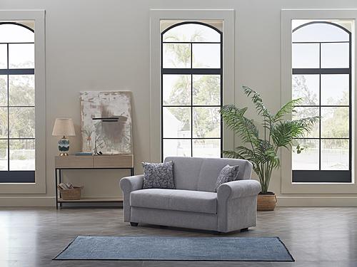 Elita S Koopsi Light Gray Loveseat by Bellona
