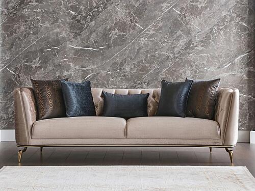 Plaza 3 Seat Sofa Lara Cream by Bellona