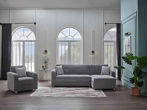 Vision Koopsi Gray Sleeper Sectional by Bellona