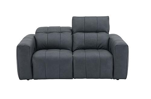 Prescott Leather Loveseat in Dark Grey by J&M Furniture
