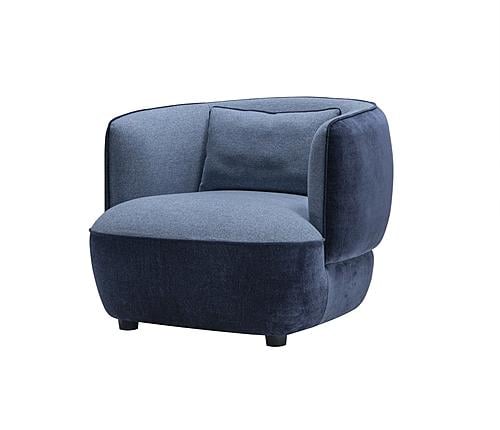 HF5553 Modern Fabric Swivel Armchair in Blue by J&M Furniture