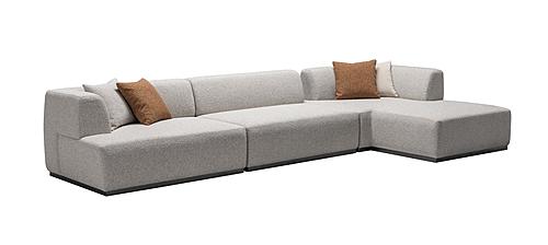 HF5566 Modern Fabric Sectional in Grey by J&M Furniture