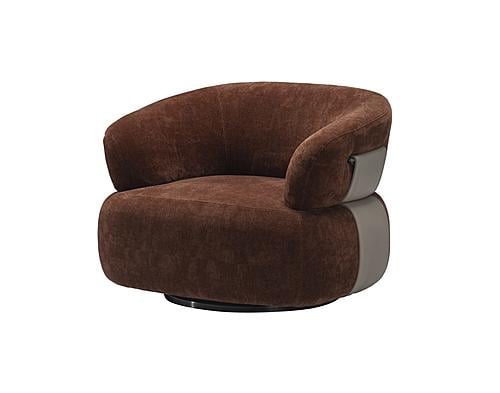 HF6016A Modern Fabric Swivel Armchair in Brown by J&M Furniture