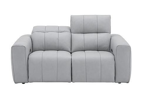 Prescott Leather Loveseat in Light Grey by J&M Furniture