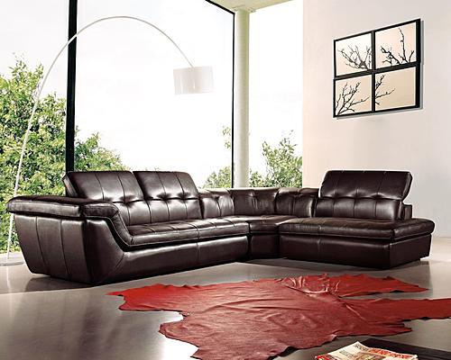 397 Italian Leather Ottoman in Chocolate Color by J&M Furniture
