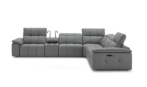 Beaumont Dark Gray Leather Sectional by J&M Furniture