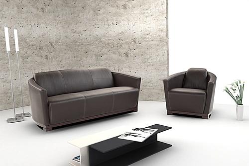 Hotel Black Italian Leather Sofa by J&M Furniture